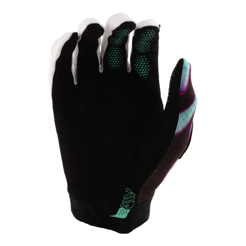 Troy Lee Designs Youth Air Overspray Gloves in Black/Real Teal-1