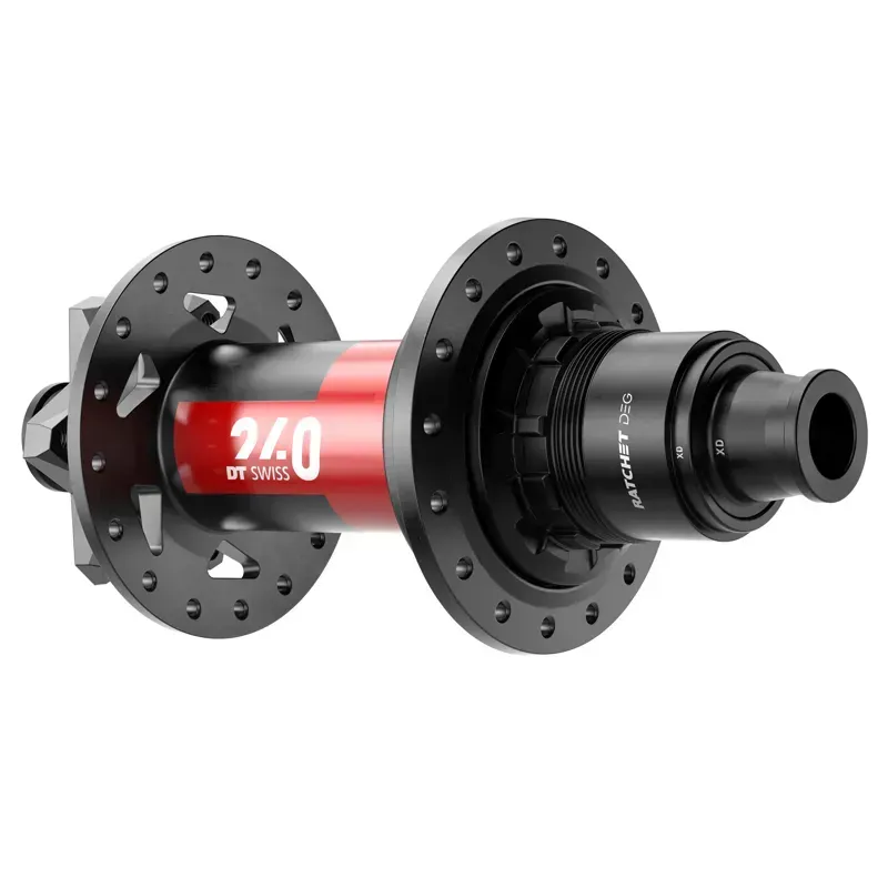DT Swiss 240 DEG 6B-Disc 28h 12x157mm XD Rear Hub in Black/Red