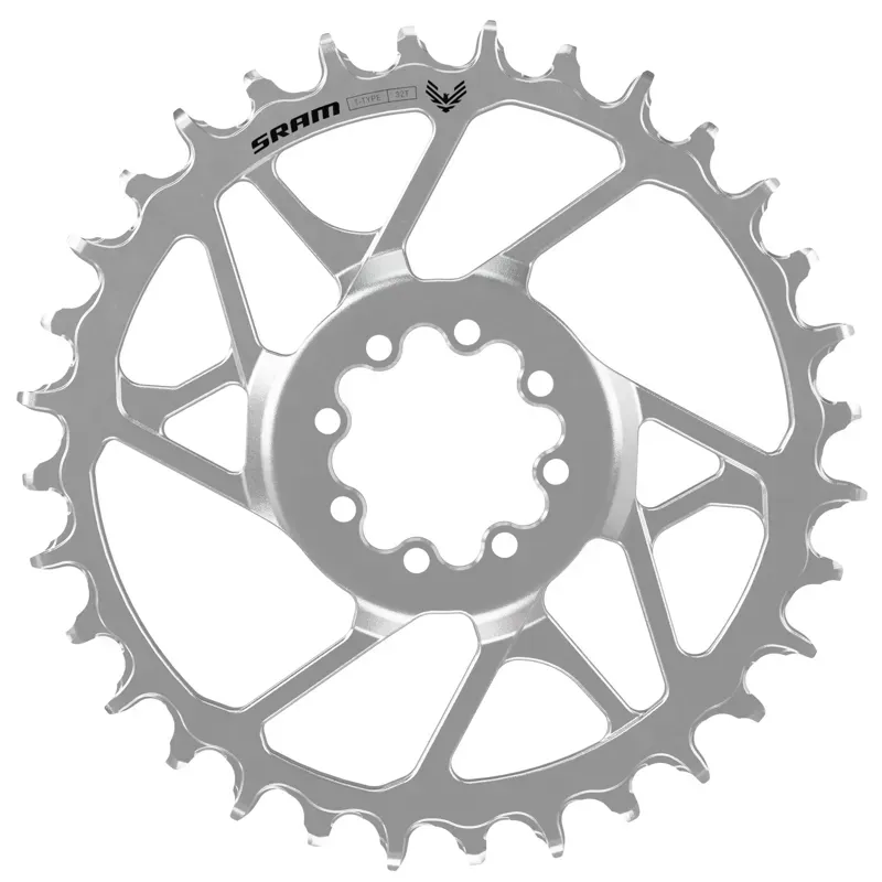 SRAM Chain Ring T-Type Eagle Steel Direct Mount 3mm Offset Eagle (Including 8 Bolts) - Eagle 90: SILVER 3