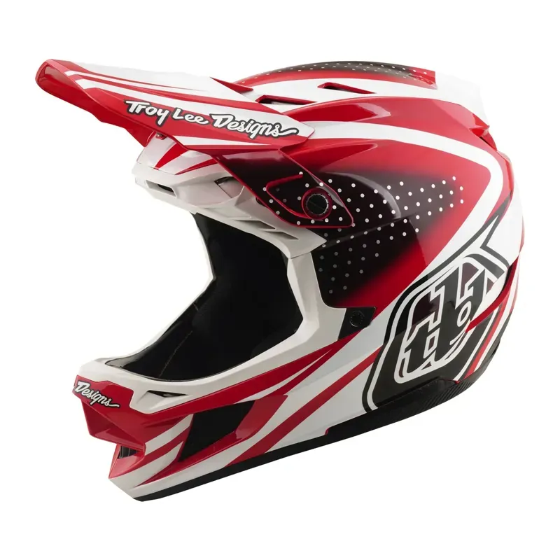 Troy Lee Designs D4 Polyacrylite Helmet in The Line - Fire/White