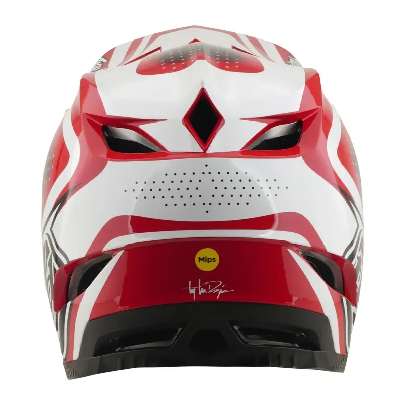 Troy Lee Designs D4 Polyacrylite Helmet in The Line - Fire/White-3