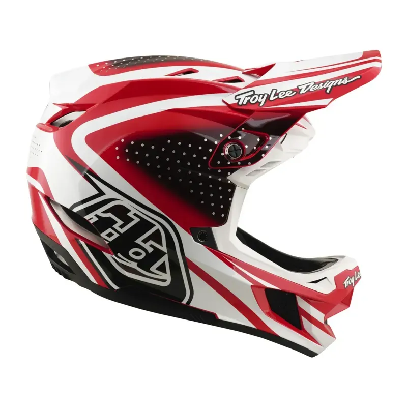 Troy Lee Designs D4 Polyacrylite Helmet in The Line - Fire/White-5