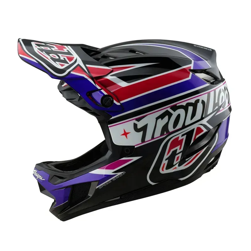 Troy Lee Designs D4 Polyacrylate Helmet in Linear/Black