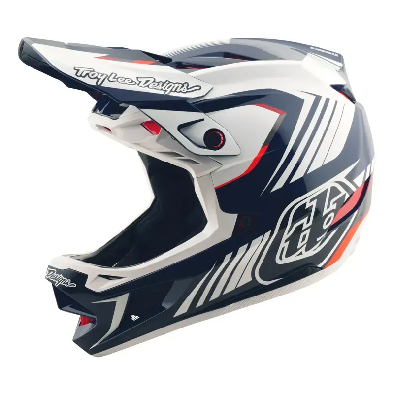 Troy Lee Designs D4 Polyacrylate Helmet in Qualifer Blue/White