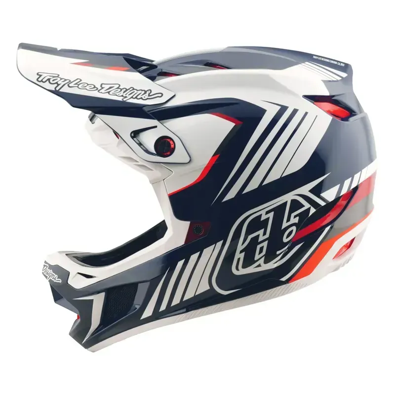 Troy Lee Designs D4 Polyacrylate Helmet in Qualifer Blue/White-1