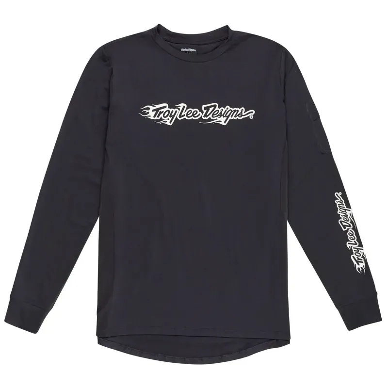 Troy Lee Designs Ruckus Long Sleeve Ride Tee In Burn Out - Carbon