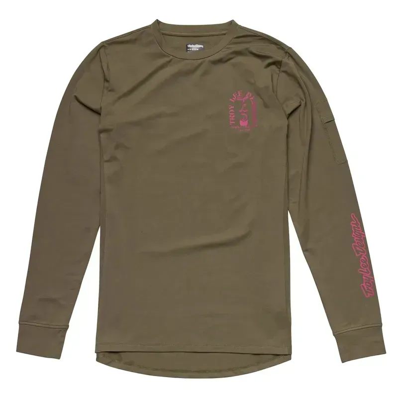 Troy Lee Designs Ruckus Long Sleeve Ride Jersey in Fangs - Olive