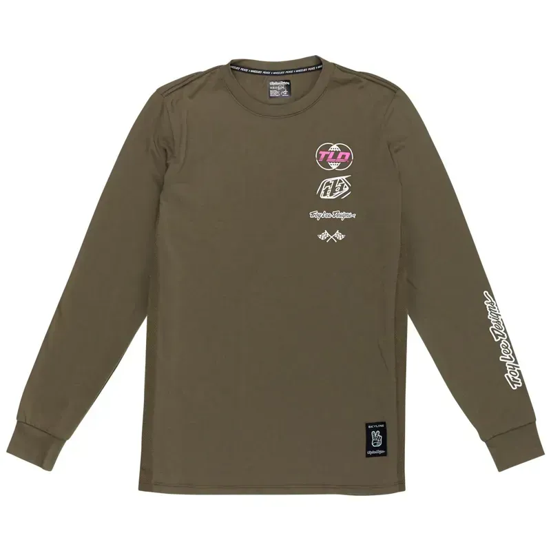 Troy Lee Designs Skyline Long Sleeve Ride Tee In Worldwide - Caper