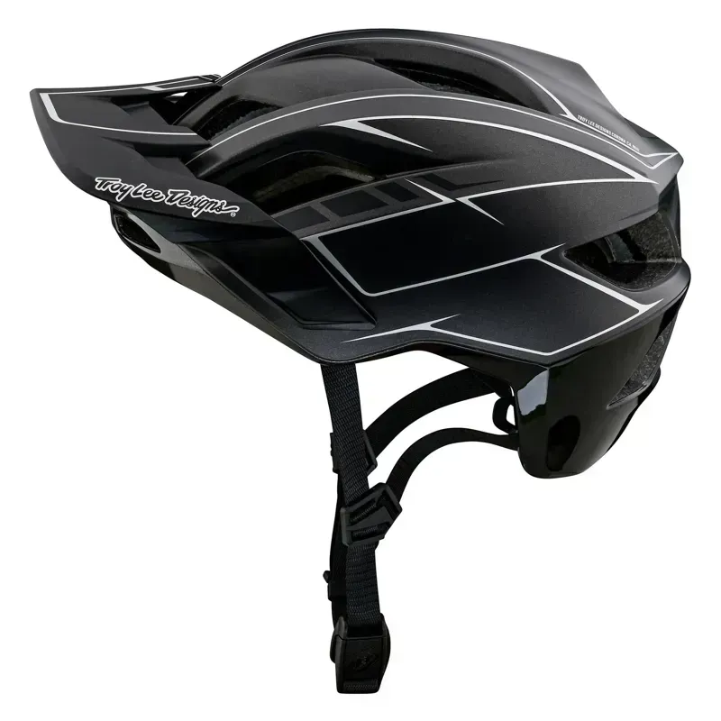 Troy Lee Designs Flowline SE MIPS Helmet in Pinstripe Charcoal/Black