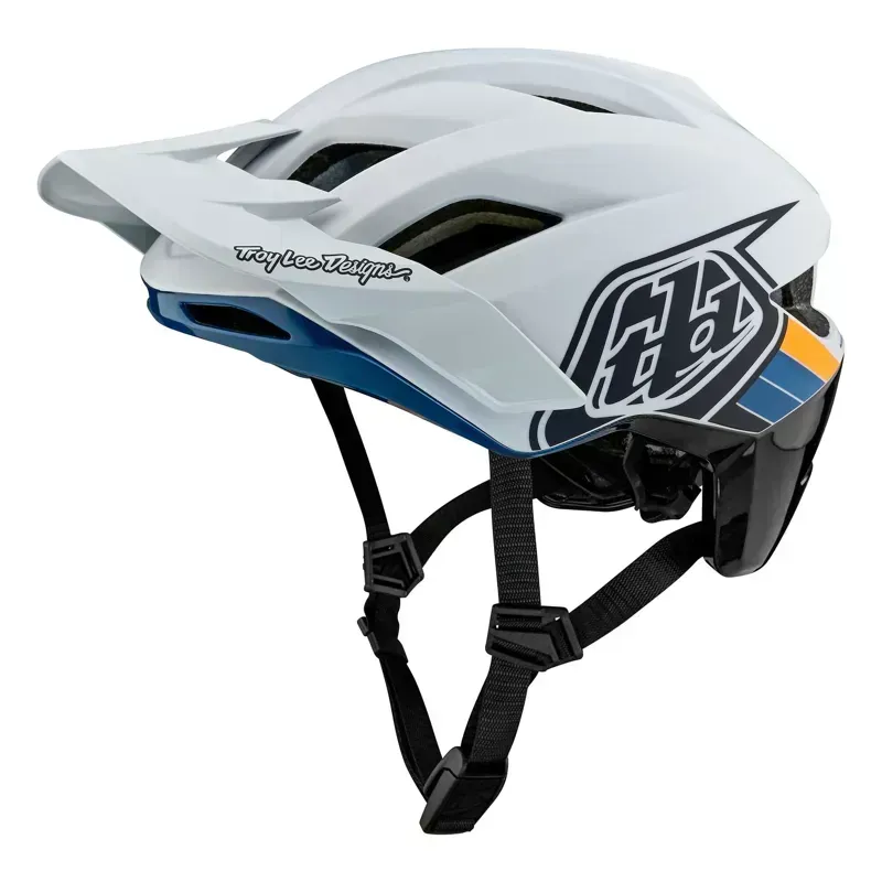 Troy Lee Designs Flowline SE MIPS Helmet in Badge Light Grey/Charcoal