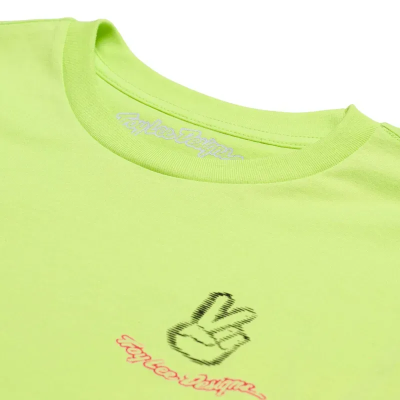 Troy Lee Designs Peace Out Long Sleeve T-Shirt in Glo Yellow-3